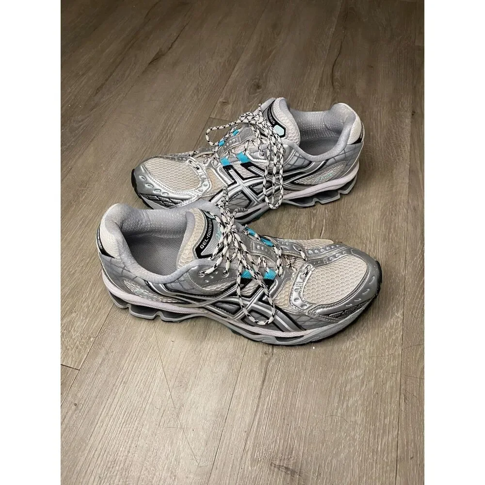 ASICS Gel-Nimbus 10.1 Tiffany Mens Size 8.5 White Silver Aqua 1203A543-105